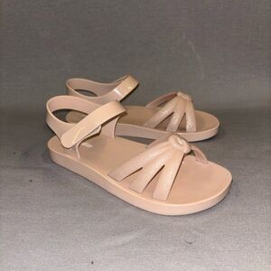 Mini Melissa pink sparkly sandals girls size 3 strappy preppy girly cute fun